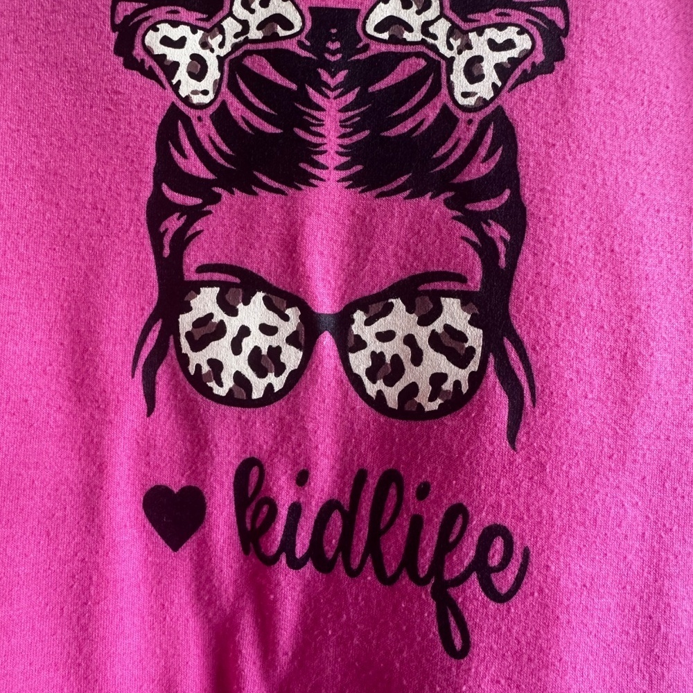 Girl's Hot Pink with Leopard Sweatshirt